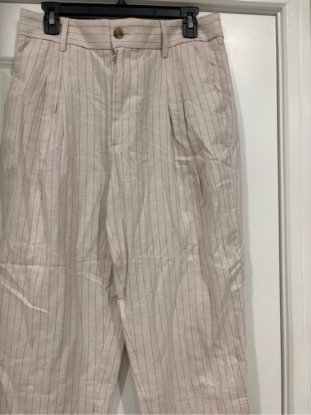 Banana Republic Light Beige Pinstripe Flat Front Men's Shorts